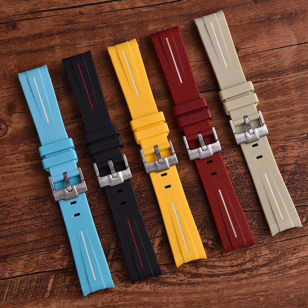 Curved End Rubber Strap 20mm Silicone Suitable For Omega X S-watch Joint MoonSwatch Men Women Waterproof Bracelet
