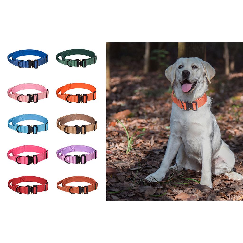 Adjustable Dog Collar with Quick Release Buckle Nylon Training Dog Collar for Medium and Large Dogs Adjustable Size