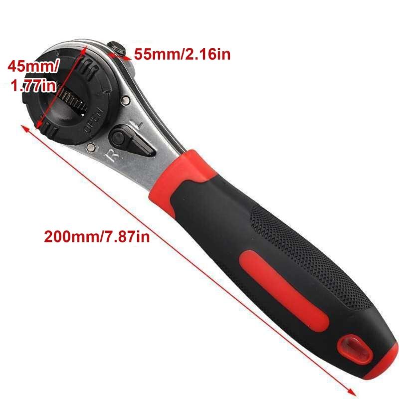 6-22mm Torque Spanner Adjustable Ratchet Wrench With Nonslip Handle Plumbing Pipe Ratchet Wrench Repairing Tool