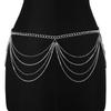 Fashion Versatile Metal Rhinestone Chain Tassel Waist Women's Bikini Decoration Nightclub Rock Body Chain