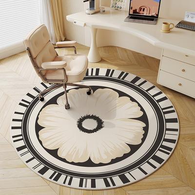 Tappeto Rotondo Premium Stile Francese per Camera da Letto, Tappetino Comodino, Tappetino Tavolino Soggiorno, Cuscino Sedia Studio, Decorazione Casa