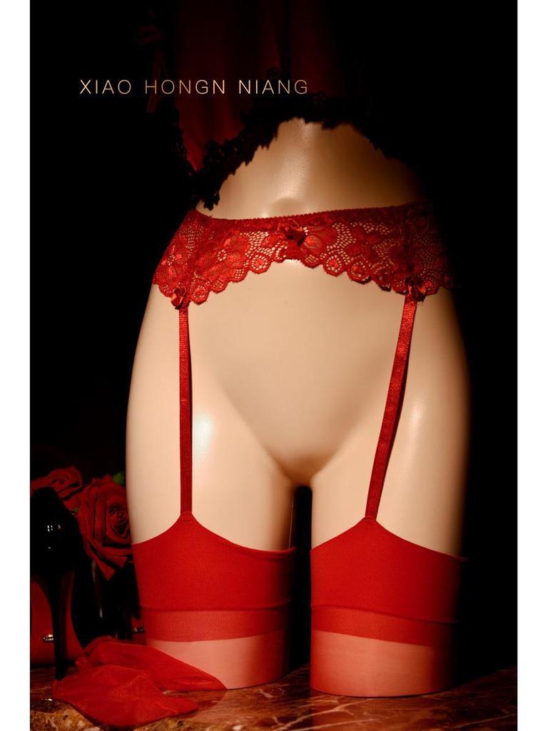 Black Silk Lace Ultra-Thin Garter Stockings - Sexy Over-the-Knee In Mood Red or White