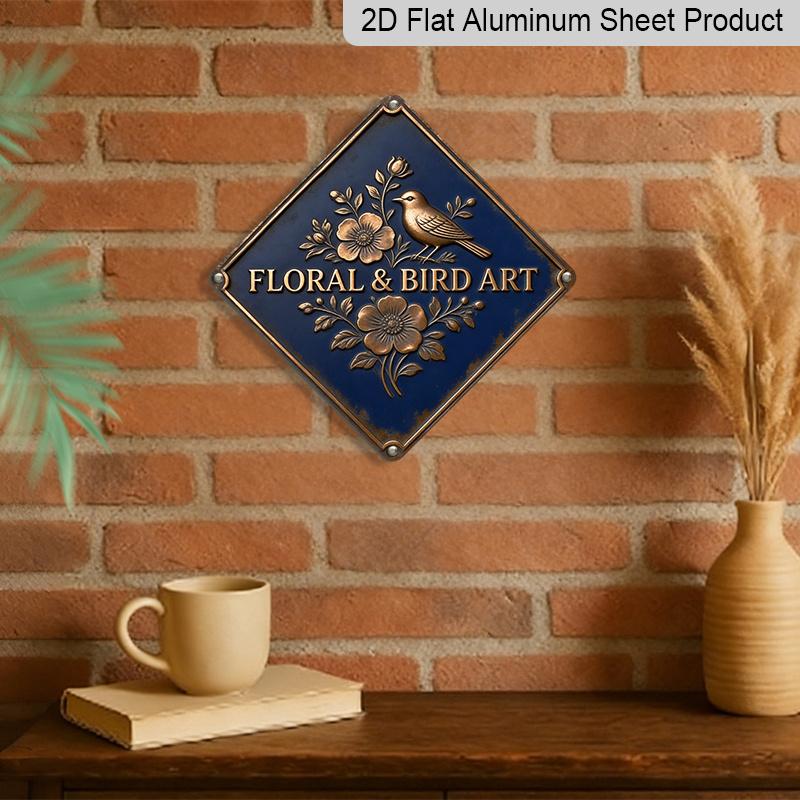 2D Flat -1pc, Bird Themed | Vintage Aluminum Sign, Perfect for Decorating The Living Room, Dining Room, Study, Entrance, Hallway, and Balcony, Making