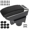VW Golf V 03-09 cotieră cu compartiment de depozitare PIELE ECOLOGICĂ NEAGRĂ + kit de montaj