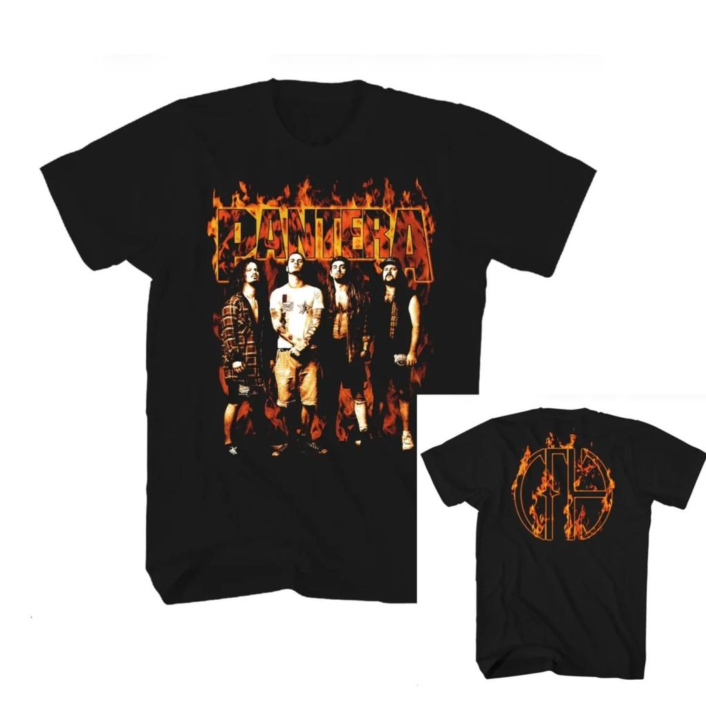 2026 New Band Summer Fashion Trendy Tee Pantera Flames Band Logo Casual T-shirt for Men and Women Top Short Sleeve Casual Clothing