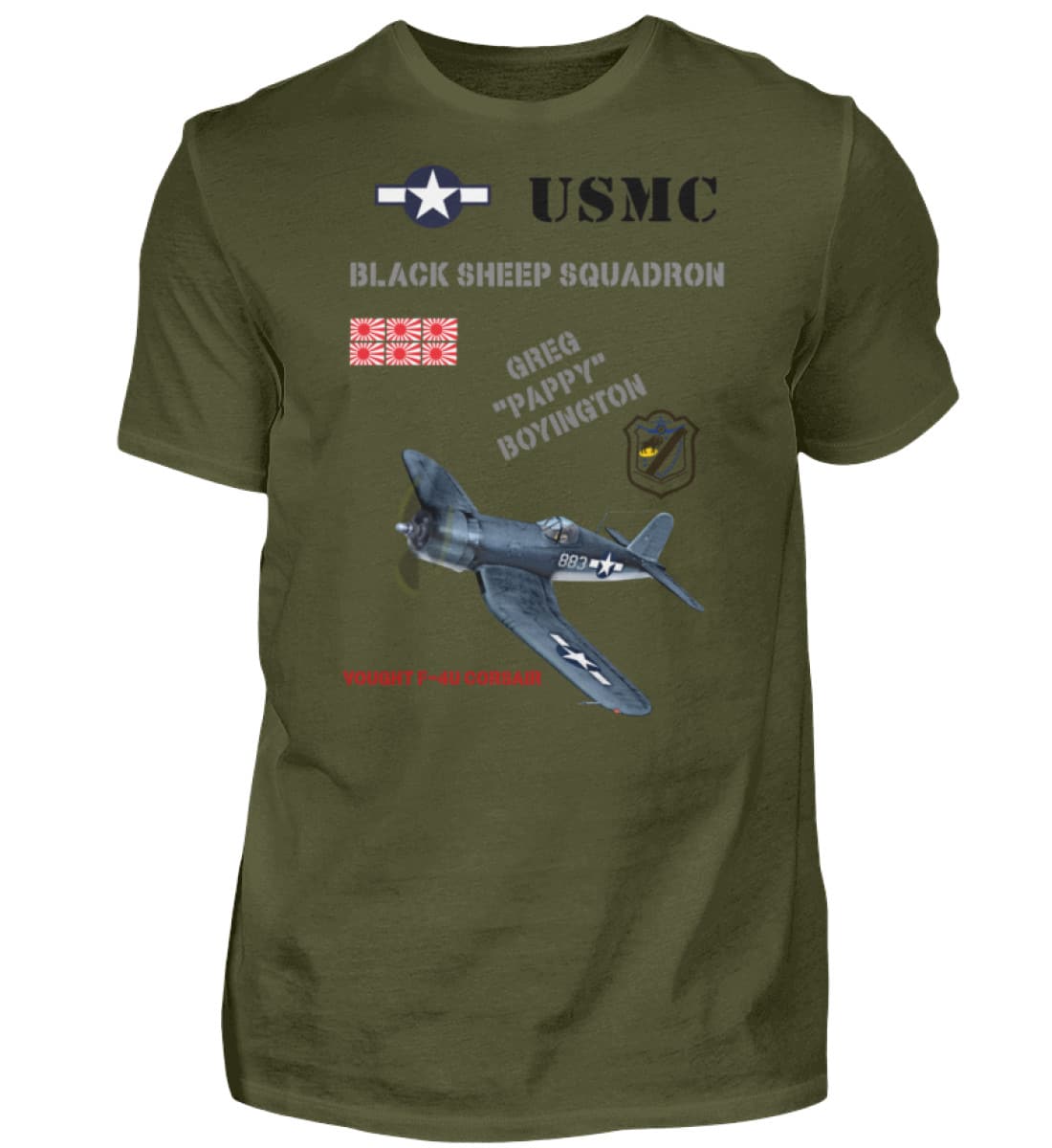 

USMC Black Sheep Squadron F4U Corsair Carrier-Based Fighter T-Shirt 100% Cotton O-Neck Short Sleeve Summer Casual Mens T-shirt 4XL