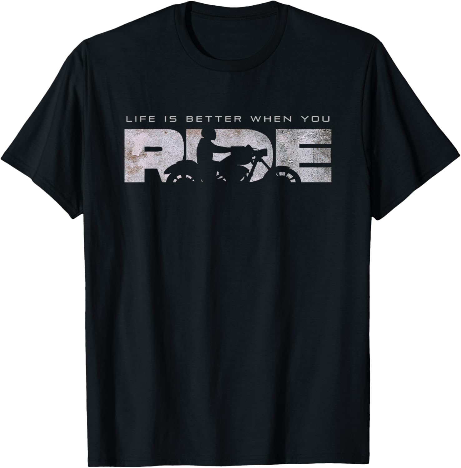 Motorcycle Life Is Better When You Ride Graphic TShirt Casual Mens Tee S разноцветный