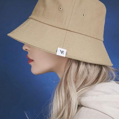 Herringbone Label Bucket Hat Beige