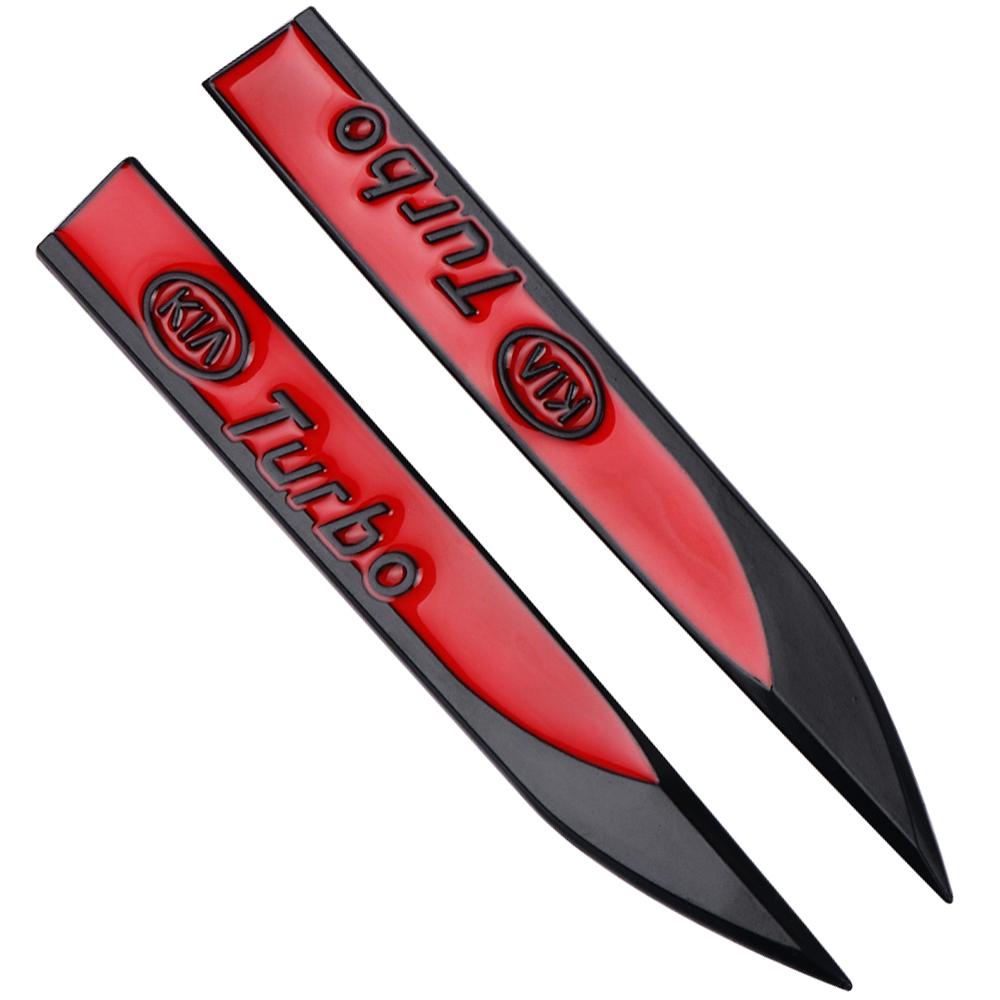2Pcs 3D Metal Car Fender Side Body Decoration Stickers For KIA Sportage Ceed Sorento Cerato Optima Picanto Rio Soul K5 K4 K3 K2 BV3