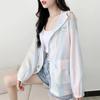 Eisseide Farbverlauf Japanische Sonnenschutzkleidung Damen Sommer Dünnes Sonnenschutzhemd mit Kapuze All-Match Loose Student Fresh Coat