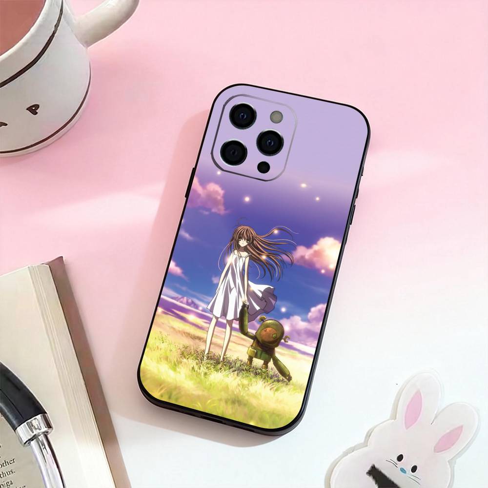 Anime C-Clannad The cutest   Phone Case For iPhone 17,16,15,14,13,12,11 Plus,Pro Max,Soft Silicone Black Cover