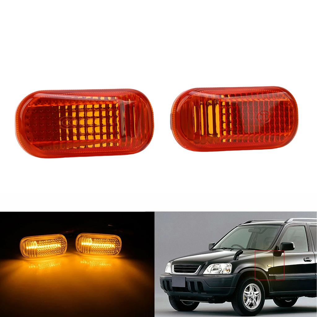1 Pair Front Side Marker Light Lamp Covers Housing 34 S5H T02 Replacement for City EP3 Stream Jazz FIT
