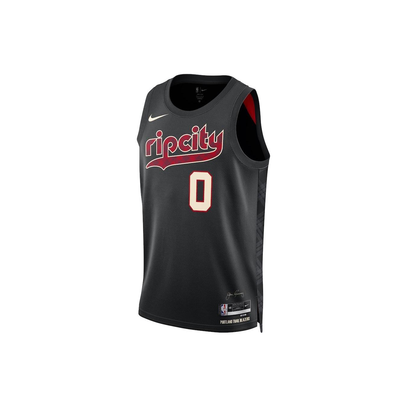 

New Nike Damian Lillard Portland Trail Blazers Jersey DX8517-010 L