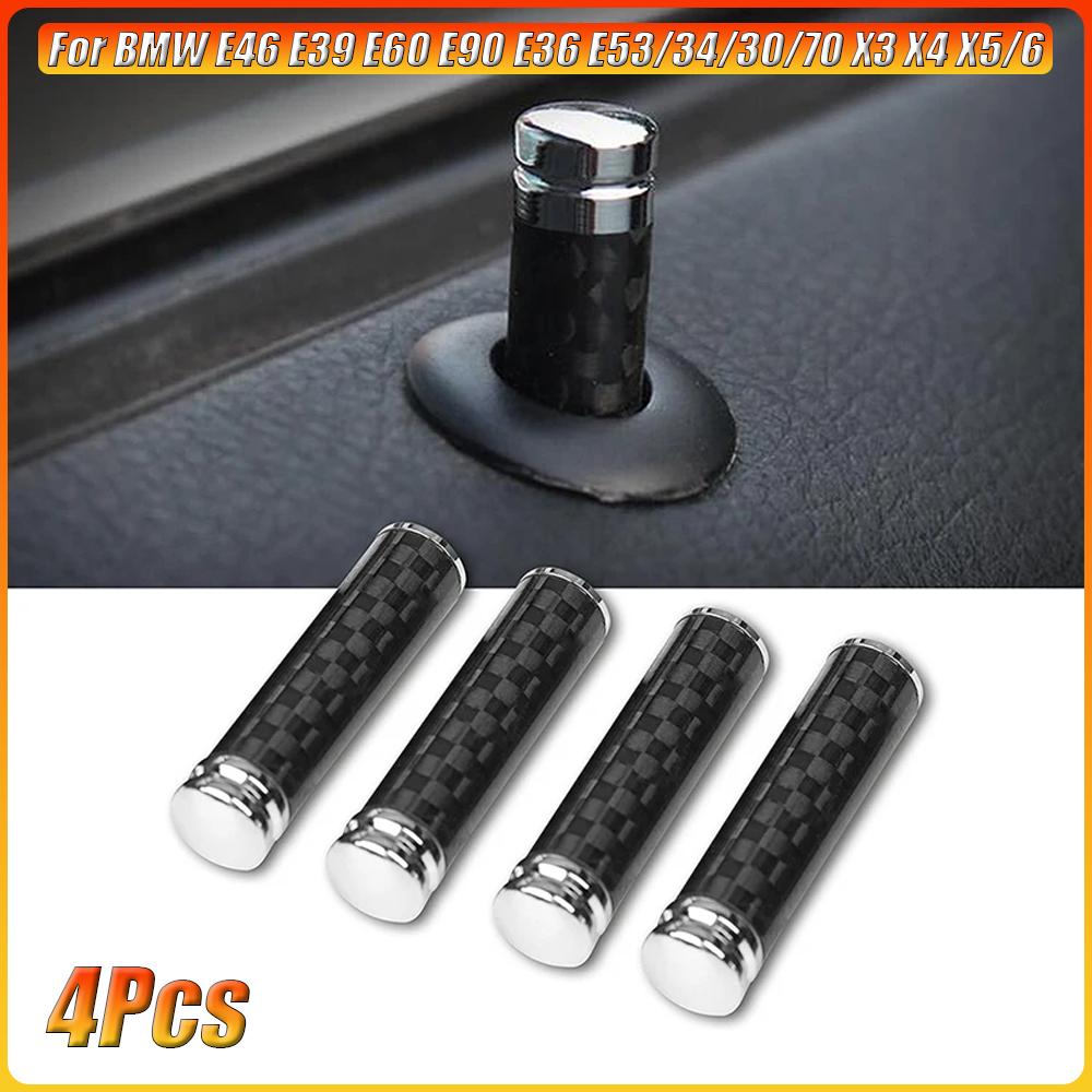 4 Stück Auto Tür Innen Pin Schloss Knopf Zieh-Pins Abdeckung Karbonfaser-Look Teile Für BMW E46 E39 E60 E90 E36 E53/34/30/70 X3 X4 X5/6