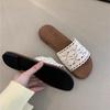 Flat cool slippers 2025 summer French gentle fairy vacation beach word Roman sandals
