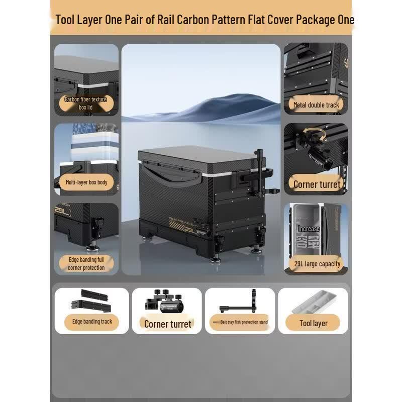 HANDUNYOU 29L Multi-functional Fishing Tackle Box