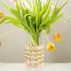 2 Pcs Straw Vase Set Cup Sleeves Rattan Cover Bracket Bunco Ornament Multicooker Glass Grass Trager Accesoeies