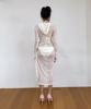 VINAJ Lace Shirring Mix Hooded See-Through Dress (White)