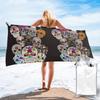 Art du Jour des Morts Crâne en Sucre Mexicain Serviette de Plage Microfibre Douce Séchage Rapide Absorbant Serviettes Rapides Pour le Bain