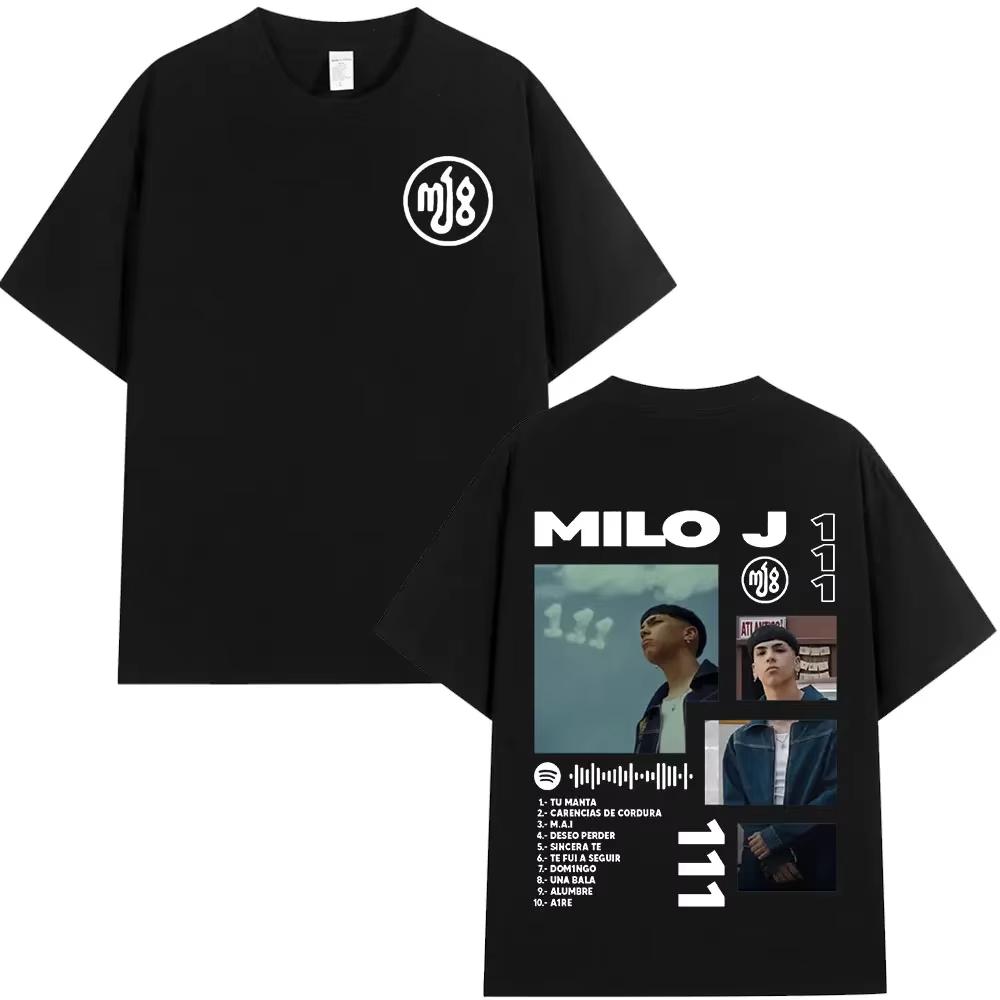 Rapper Milo J 111 Album Merch T Shirt Men Women Fashion T-shirt Cotton Casual Oversized Short Sleeve T-shirts Fans Gifts S