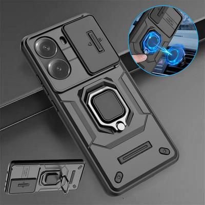 Slide Camera Lens Armor Case For Xiaomi Poco X7 Pro 5G X6 X5 M6 F5 F6 F7 Pro Ultra C65 C75 4G Magnetic Holder Ring Protect Cover