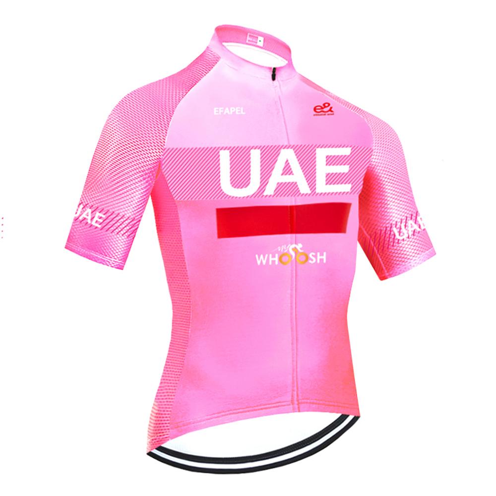 

2026 Лето Дышащий Велосипедный Костюм Комплект Джерси Розовый UAE TEAM Велосипедный Джерси Шорты Комплект Ropa Ciclismo Мужчины Женщины Лето Профессиональный Велосипедный Майо Одежда S