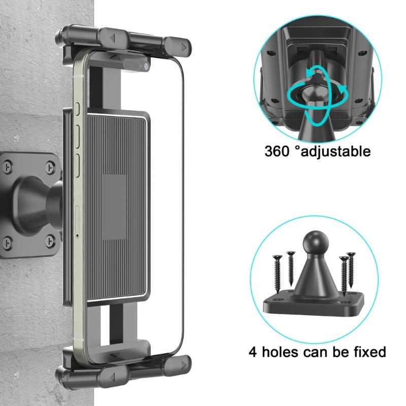 Adjustable Heavy Duty  Phone Tablet Bracket Rack Support For Wall 4.7-15 Inch Devices Secure Mounting Hardware Included