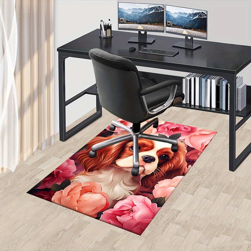 1pc Floral Canine Themed Rug for Home Decor, Non-slip Office Carpet, Chair mat, Outdoor Mat, Christmas and Halloween gifts-0731129