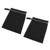 2pcs Black Wet Bag TPU Fabric Zipper Design Water Proof Storage Bag for Outdoor Wet Clothing