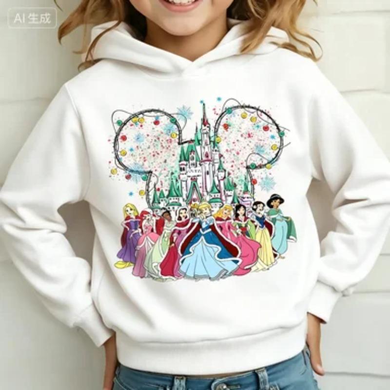 Princesses' Winter Wonderland Children's Long-sleeved Hooded Sweatshirt Boys and Girls