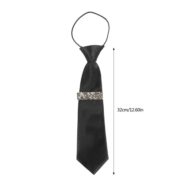 Professional Pre Tied Metal Chain Necktie for Women and Girls Suitable for Business Conferences and Office