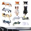 Resin Cat Model Dashboard Ornaments 12pcs Cat Statue Adorable Compact For Cars For Trailer RV Truck Automotive Sedan Pickup