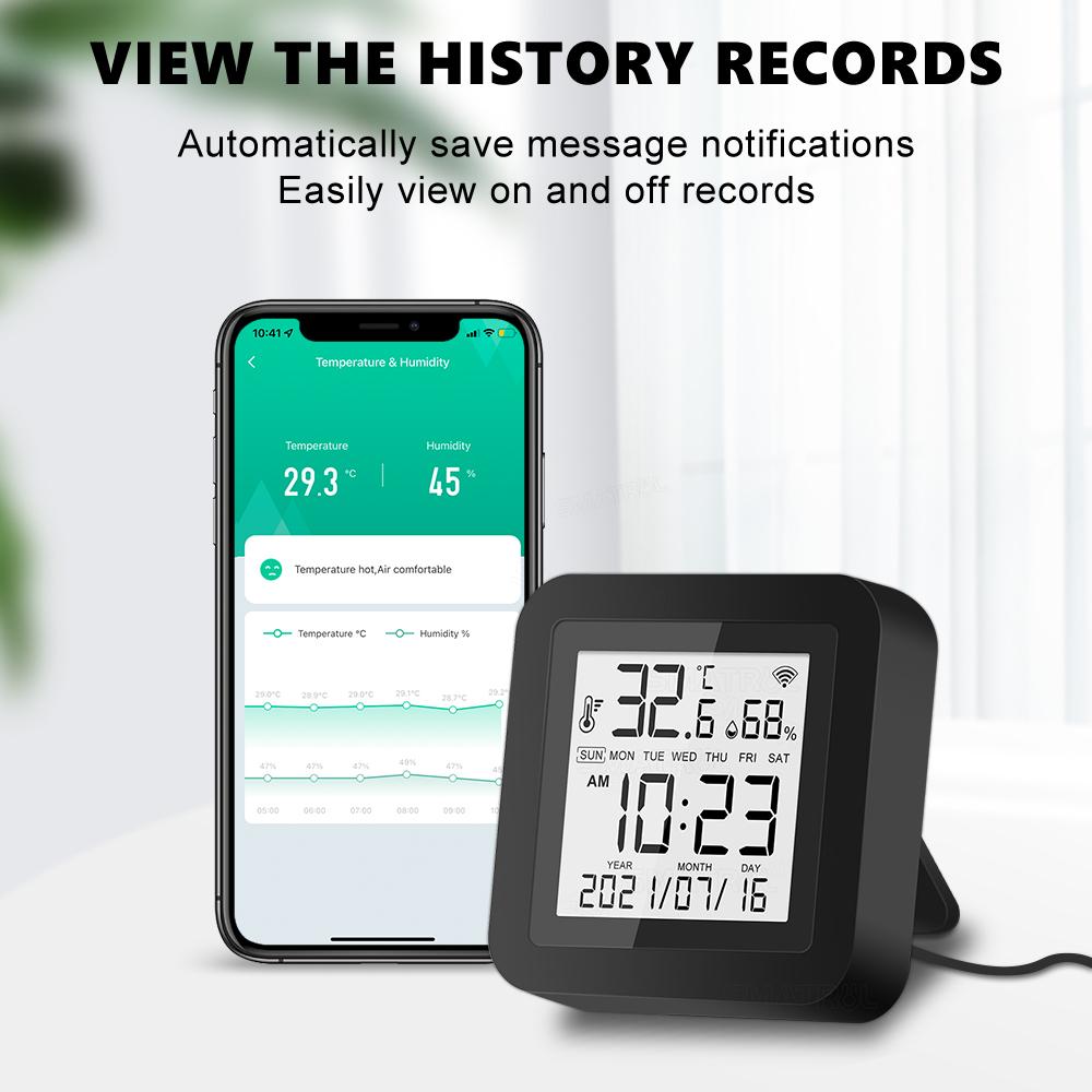 Telecomandă Universală Infraroșu WiFi Inteligentă Tuya, Senzor Infraroșu Inteligent Digital LCD de Temperatură și Umiditate, Alice