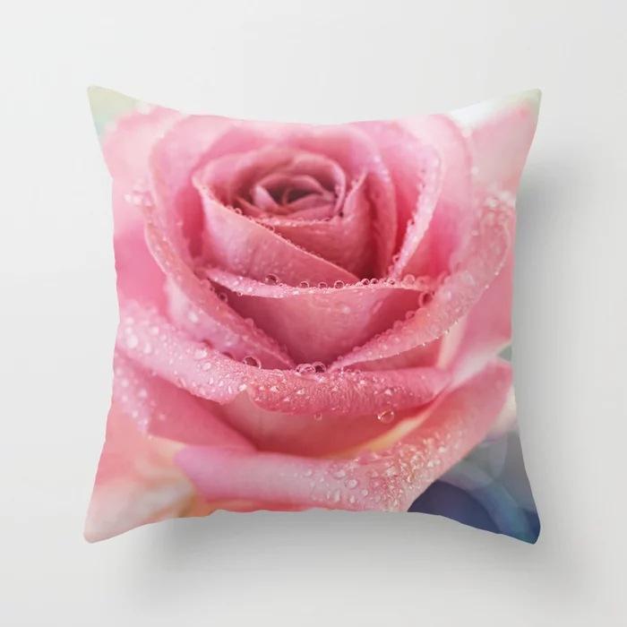 New American Rose Pillowcase Home Sofa Pillow Cushion Cover Soft