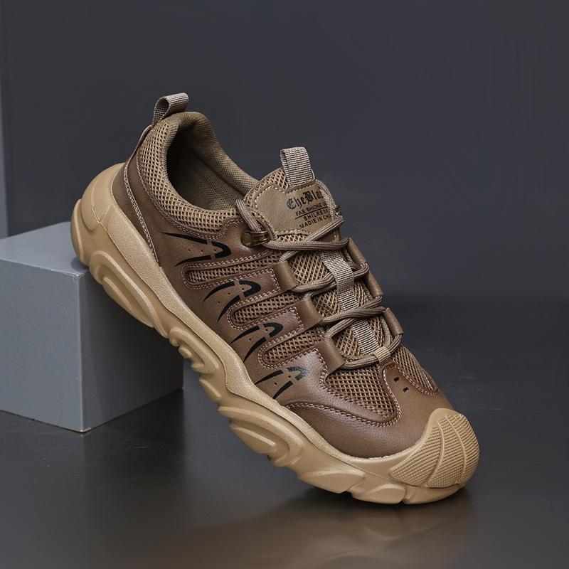 Fashion Golden Sapling Size 38-44 Men's Genuine Leather Shoes Outdoor Leisure Breathable Daily Loafers Non-slip Climbing Hiking Sneakers