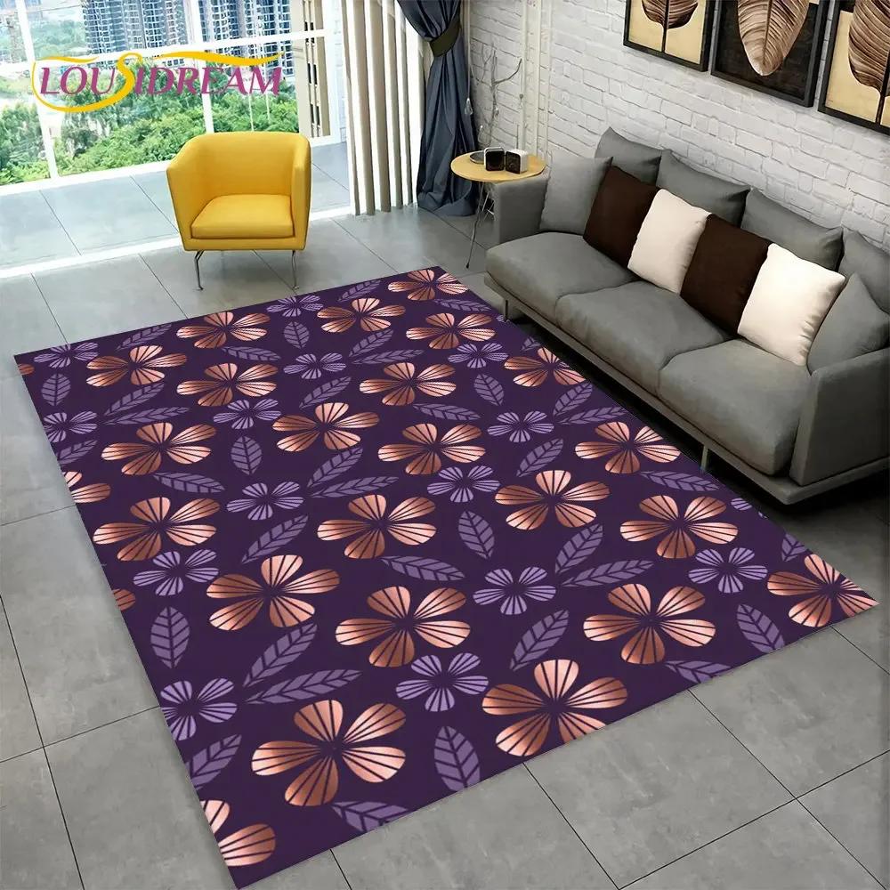 3D Nordic Luxury Flower Rose Area Koberec velký,Koberec pro domácí obývací pokoj Ložnice Sofa Rohožka Dekor,Dětské protiskluzové rohože
