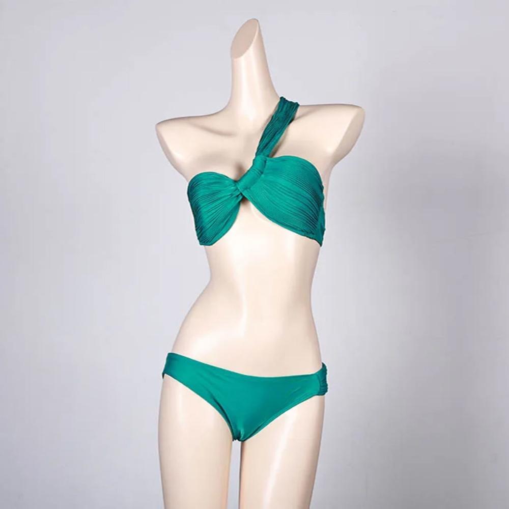 Two-piece swimsuit, turquoise, shoulder strap, balconette, s Two-piece swimsuit, turquoise, shoulder strap, balconette, s