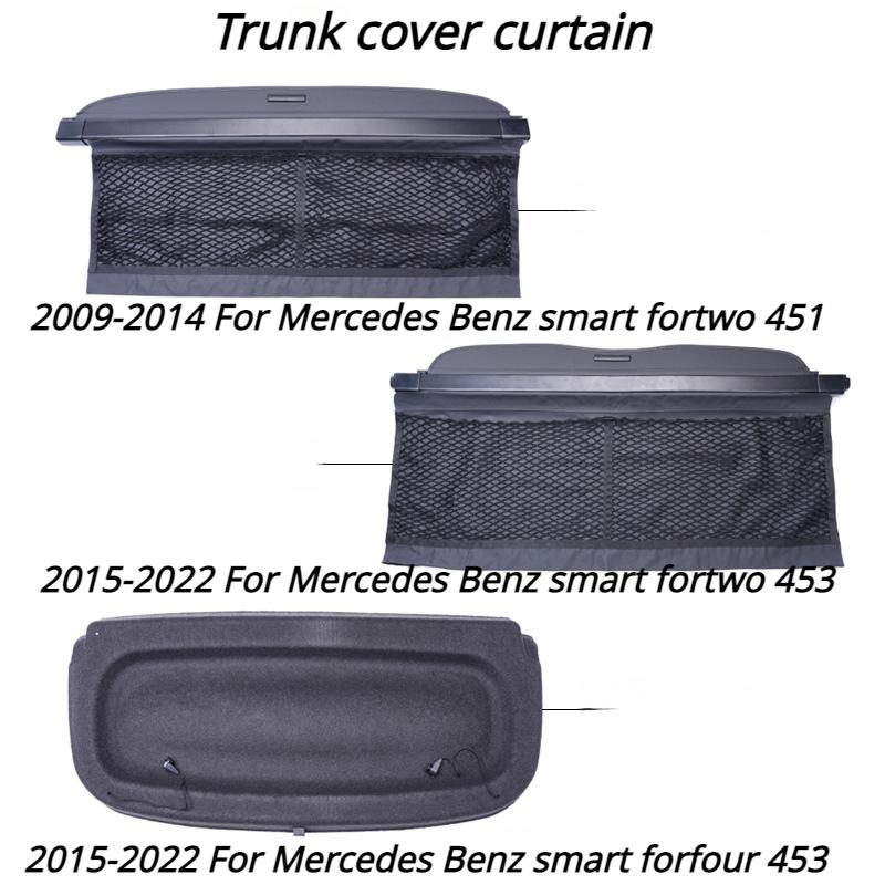 For Mercedes Benz Smart Fortwo 451 Accessories Forfour 453 Stowing Tidying Trunk Cover Curtain Aluminum Alloy Canvas
