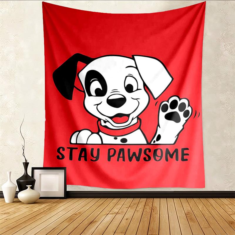 Stay Pawsome Pattern Tapestry Wall Hanging Boho Aesthetic Wall Blanket For Bedroom Living Room Dorm Home Wall Decor 1015287