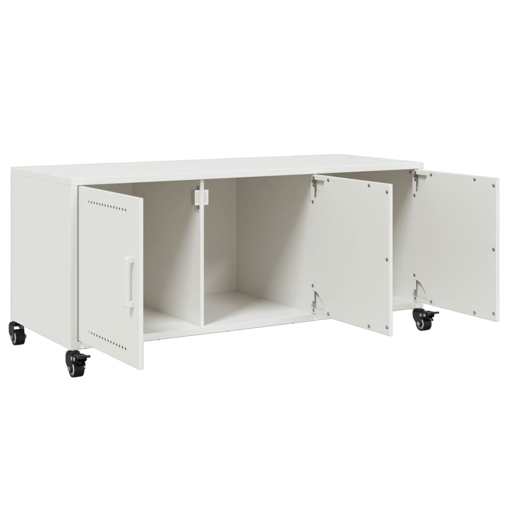 TV Stand White 100.5 x 39 x 43.5 cm Cold Rolled Steel