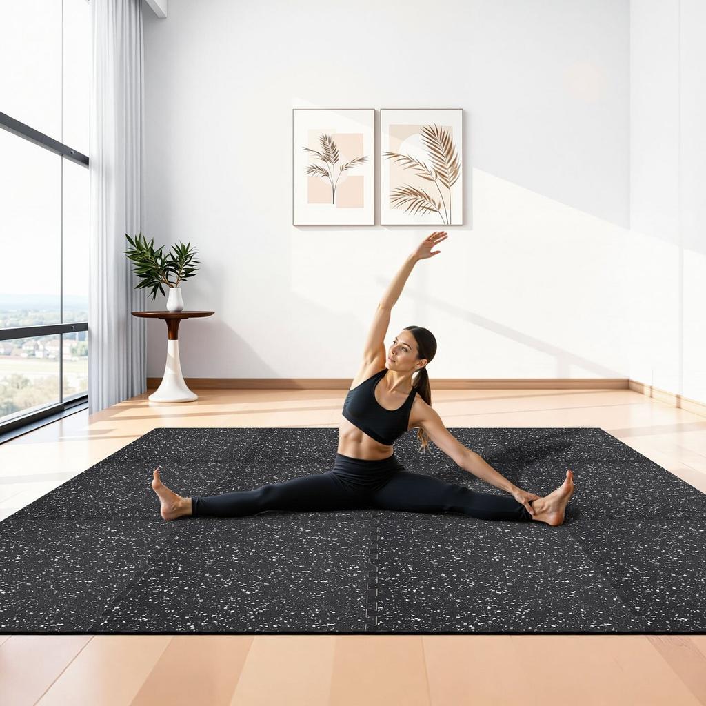 Puzzle Exercise Mat, 12 PCS Fitness Equipment Mats, 610 x 610 x 10 mm, High-Density EVA Foam Mat Set, Interlocking Rubber Soft Tiles, Protective Floor