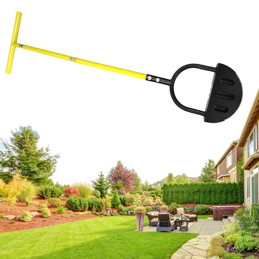 Half Moon Edger Trimming Shovel Long Handled Saw-Tooth Garden Lawn Edger Hand Lawn Trimming Tool for Garden Sidewalk Flower Beds