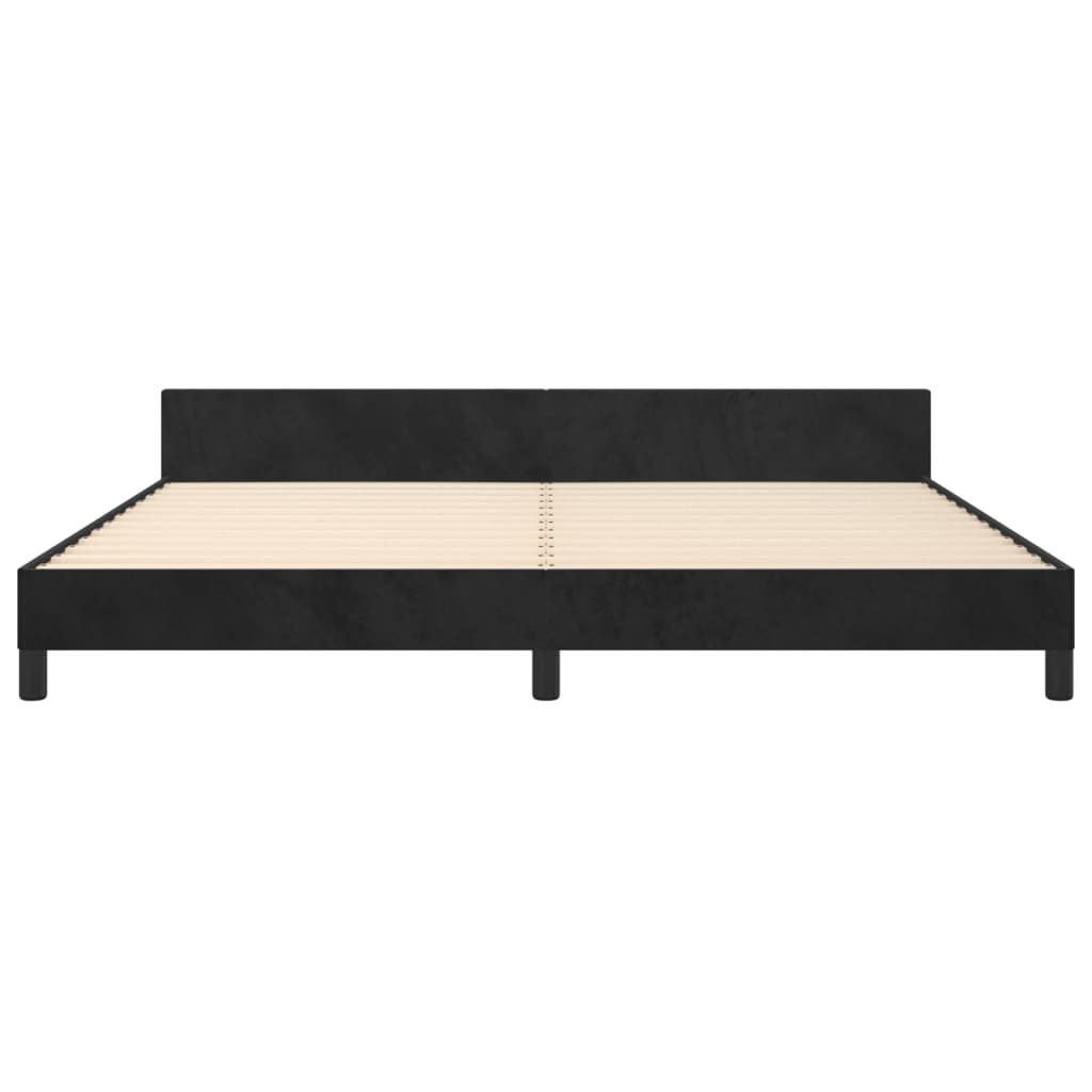 Bed Frame without Mattress Black 200x200 cm Velvet