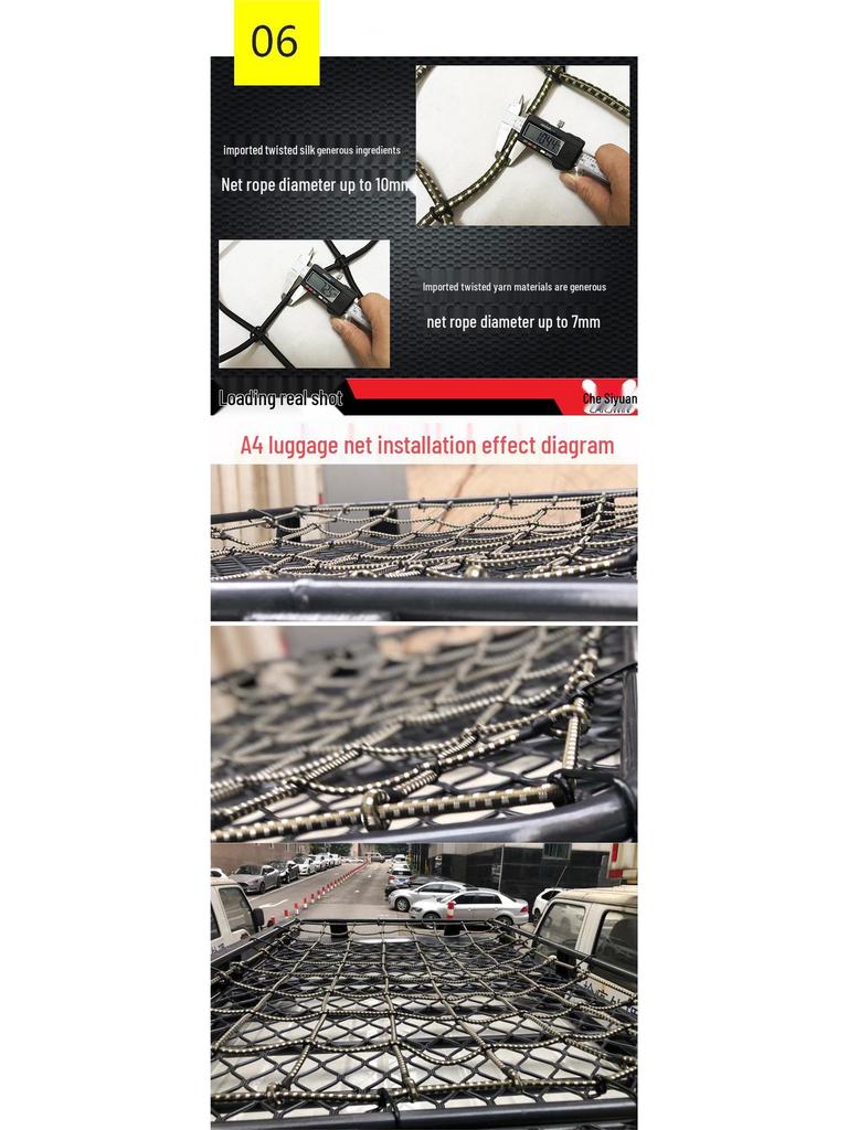 Car Roof Cargo Net for Luggage and Moving - SUV/Truck Tensioner and Binding Cover