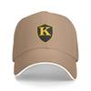 Initial K Black Shield Gold Border Baseball Cap Hip Hop Golf Hat Boy Child Womens