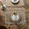 Farmhouse Retro Jute Tassel Table Mat | Round Bowl Pad | Rectangular Heat Insulation Mat | Dinner Napkin | Home Decor
