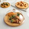 Round Dessert Tray with Transparent Lid - Fruit Tasting Display Cover