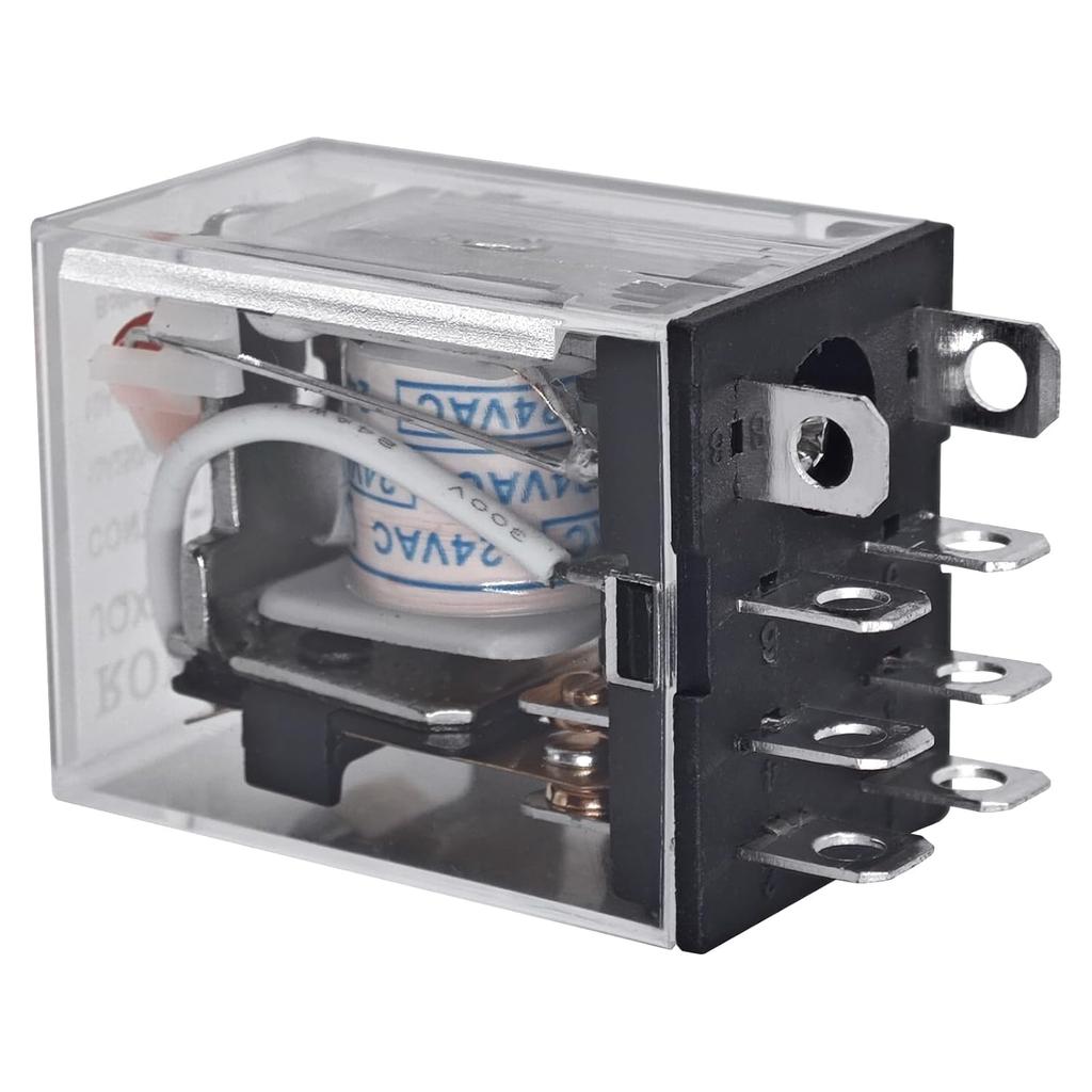 (Pack of 2) LY2-AC24 General Purpose Power Relay -10A Contact Rating DPDT, 24VAC Rated Voltage, 46Ma at 60hz Rated Load Current - Reliable Electric