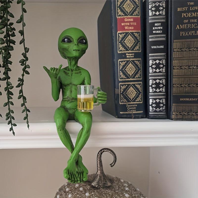 Alien Resin Statue Ornament Alien Garden Sculptures & Statues Yard Best Art Decor For Indoor Outdoor Home Or Office Collectible