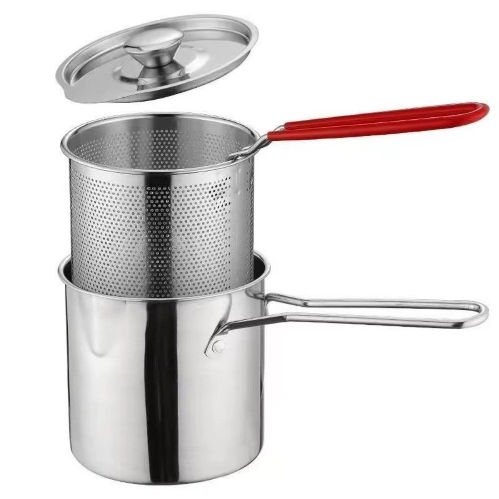 Stainless Steel Deep Fryer Pot Heat Resistant Handle Oil Fryer Pot  Home Kitchen Cooking